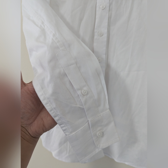 J.Crew Wren Slim Shirt Stretch Cotton Poplin White Classic Minimalist US 0 NWT - Picture 3 of 6